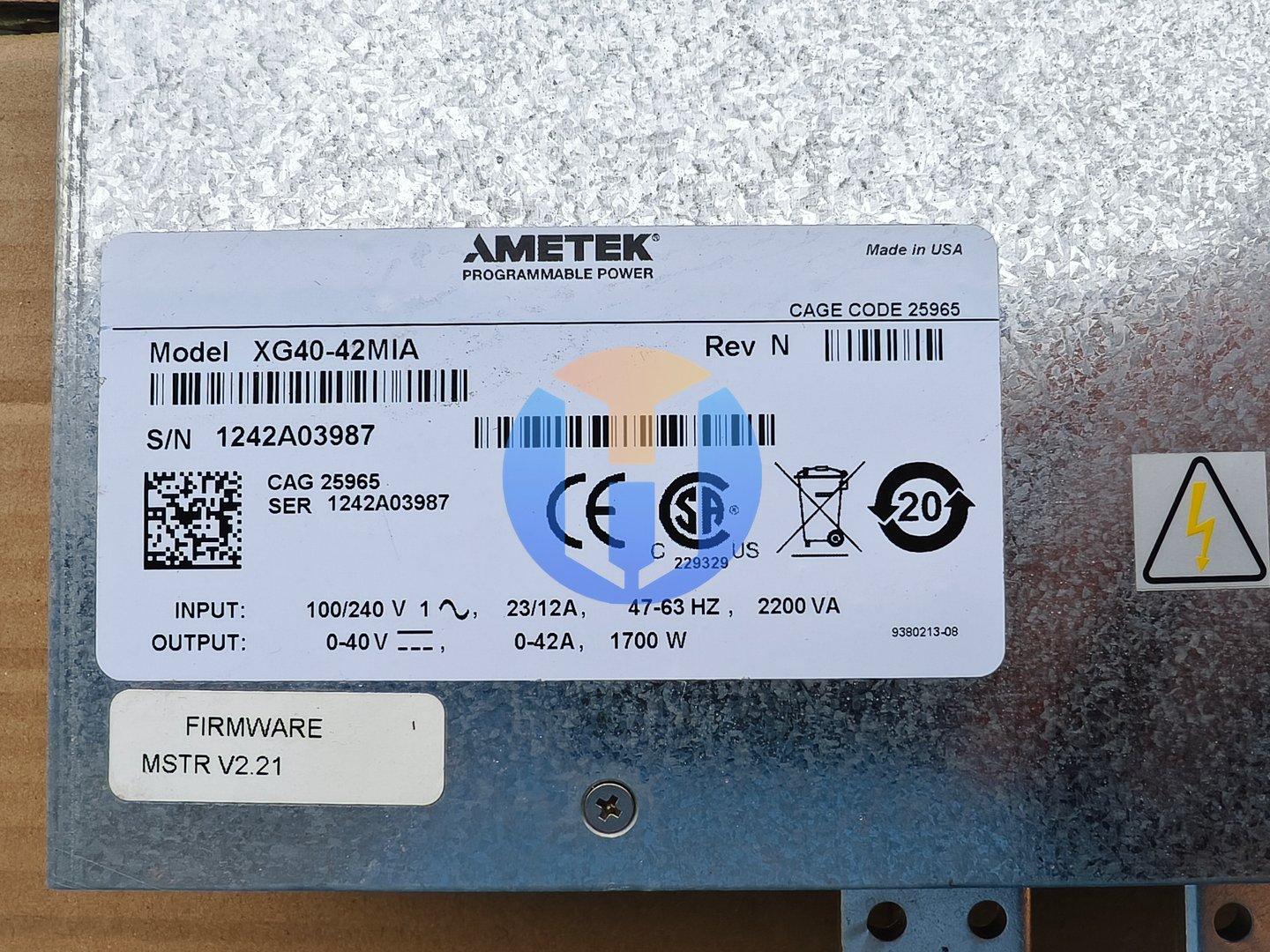 USED AMETEK XG40-42MIA Programmable Power - Image 1
