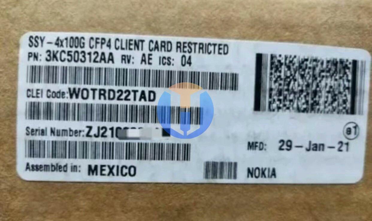NEW NOKIA SSY-4x100G CFP4 CLIENT CARD 3KC50312AA NEW NOKIA SSY-4x100G CFP4 CLIENT CARD 3KC50312AA Industrial Automation Part - Image 1