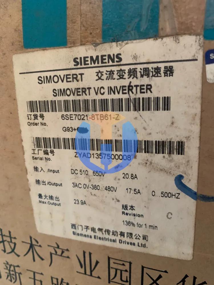 SIEMENS 6SE7021-8TB61-Z SIEMENS 6SE7021-8TB61-Z Industrial Automation Part - Image 1